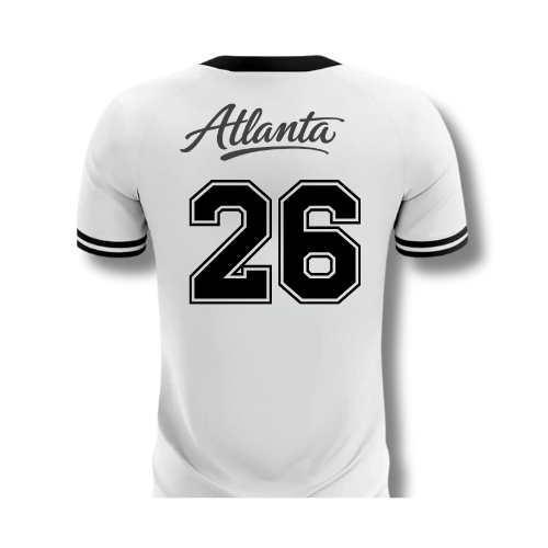 Custom White Classic Striped Jersey - White & Black #26 Design - ATLANTA