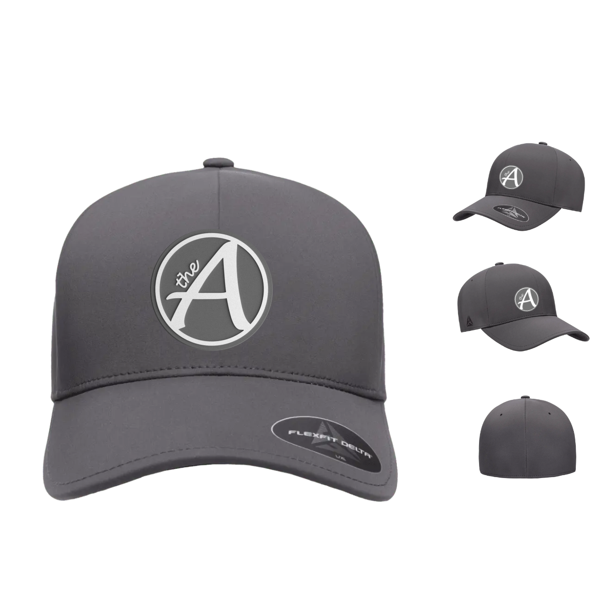 Flexfit 180 - Delta Seamless Fitted Cap - Mid Profile - Grey Wolf - White & Grey