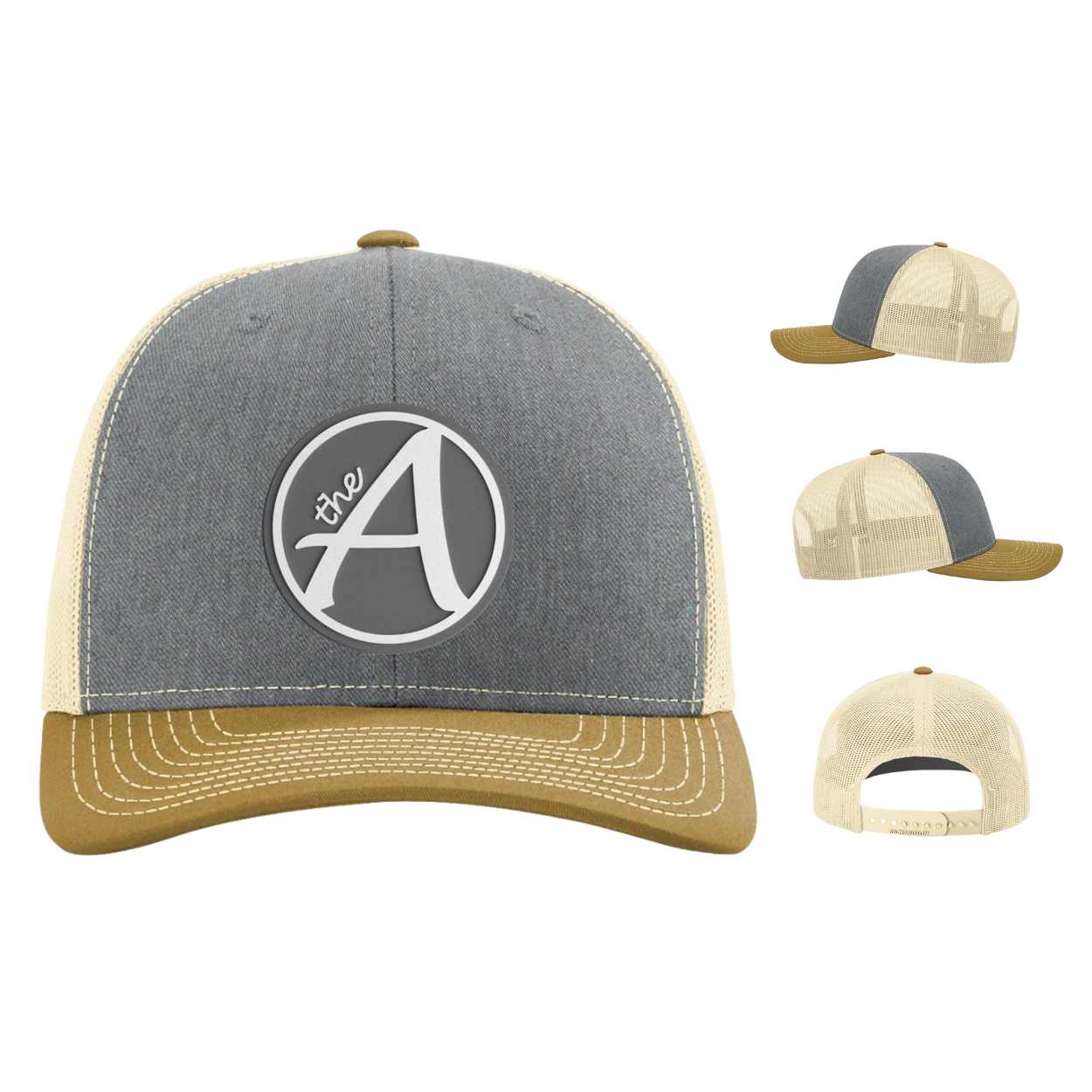 Richardson 112 Trucker Hat - Mid Profile - Grey Wolf -  White & Grey