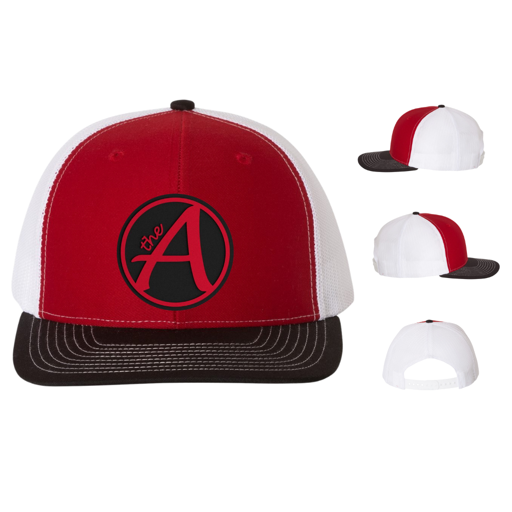 Richardson 112 Trucker Hat - Mid Profile - Black & Red Collection
