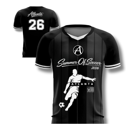 Custom Black Classic Striped Jersey - Black & White #26 Design - ATLANTA