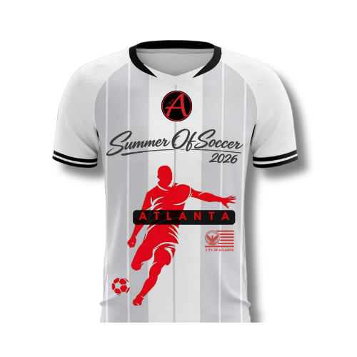 Custom White Classic Striped Jersey - Red & Black #26 Design - ATLANTA