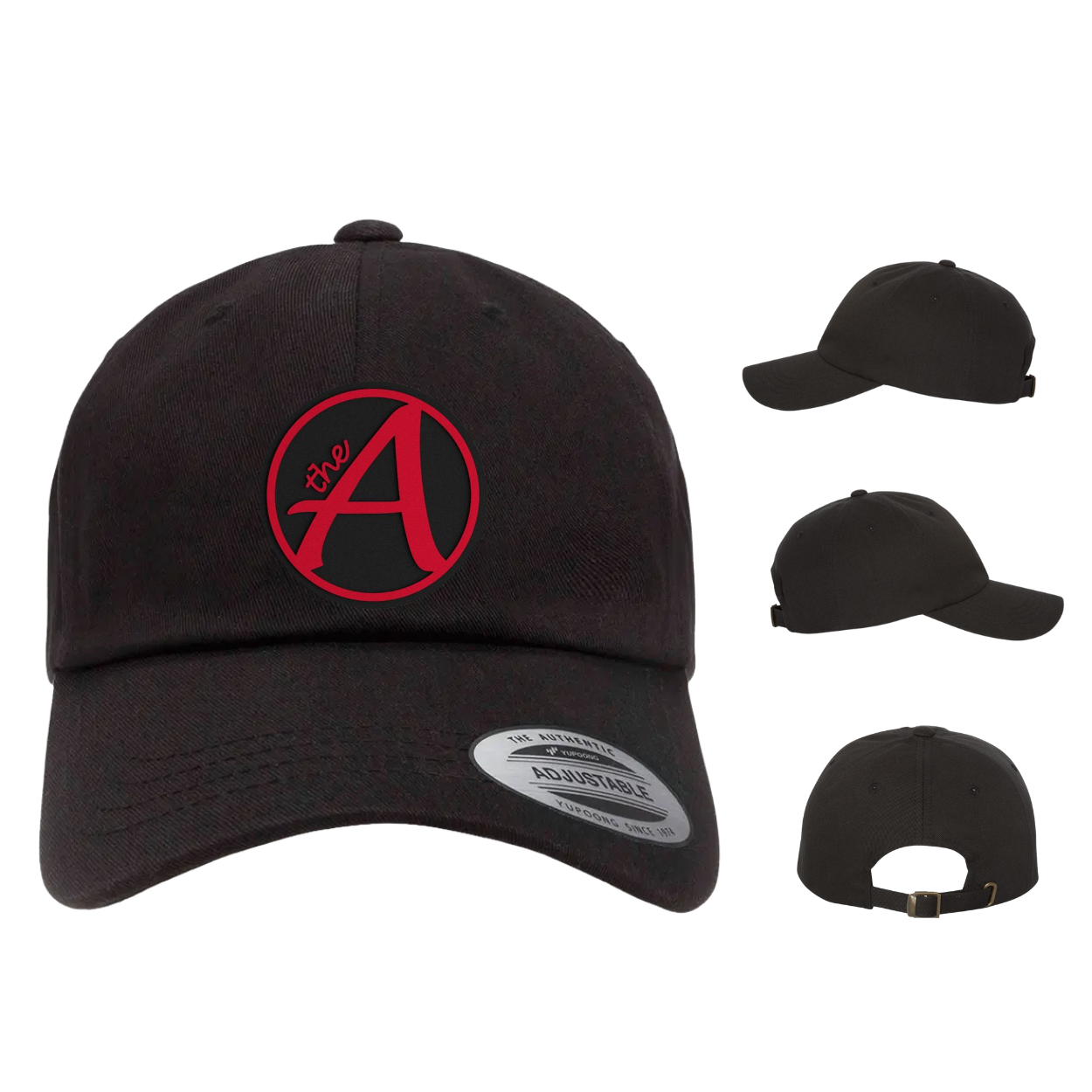 Yupoong 6245 - Dad Hat - Ultra Low Profile - Black & Red Collection