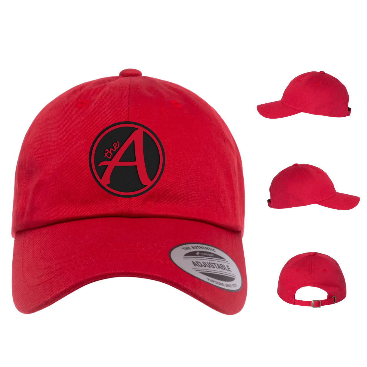 Yupoong 6245 - Dad Hat - Ultra Low Profile - Black & Red Collection