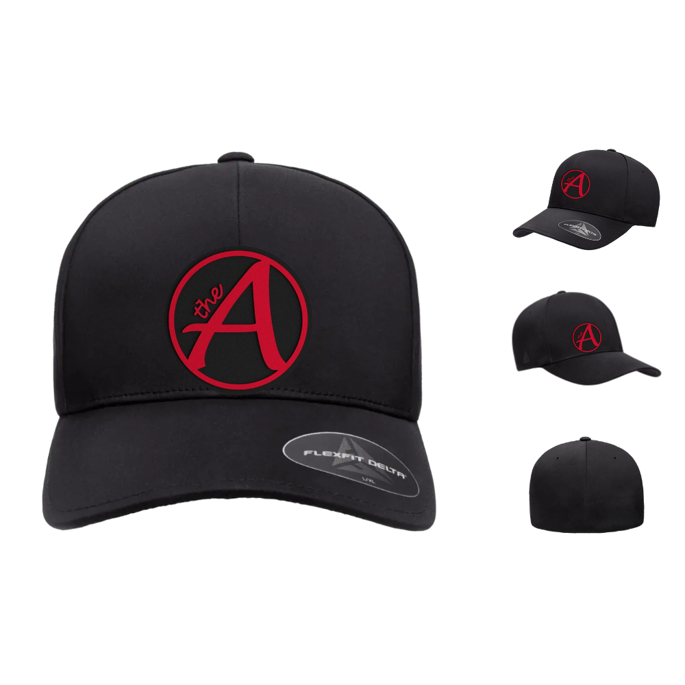 Flexfit 180 - Delta Seamless Fitted Cap - Mid Profile - Black & Red Collection