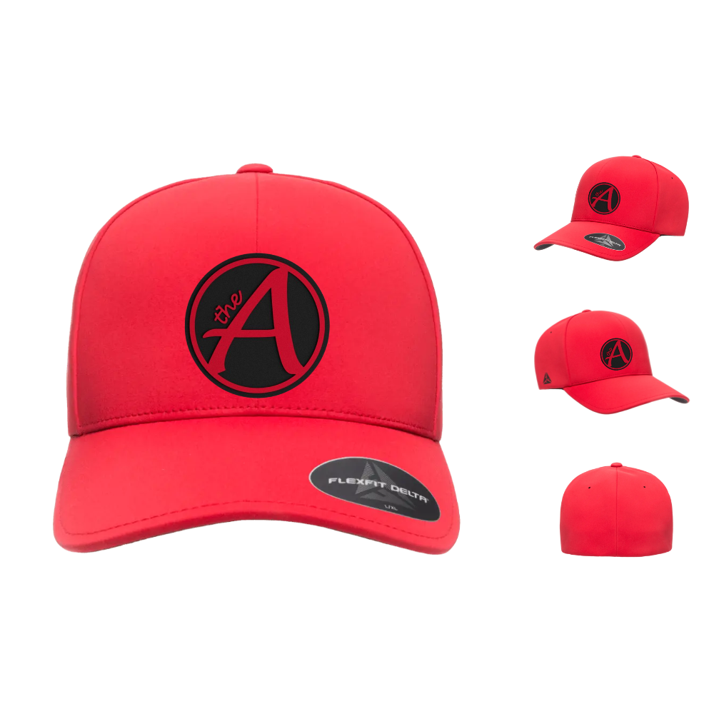 Flexfit 180 - Delta Seamless Fitted Cap - Mid Profile - Black & Red Collection