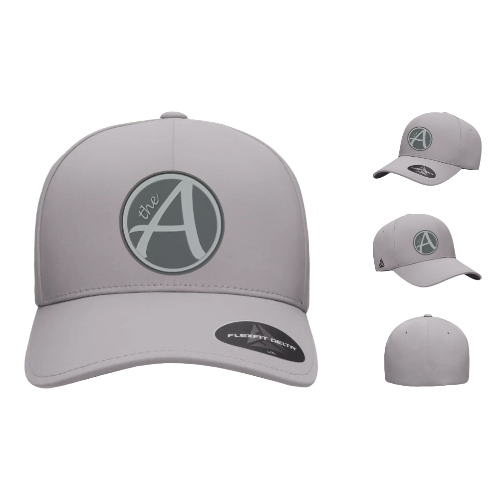 Flexfit 180 - Delta Seamless Fitted Cap - Mid Profile - Grey Wolf - White & Grey