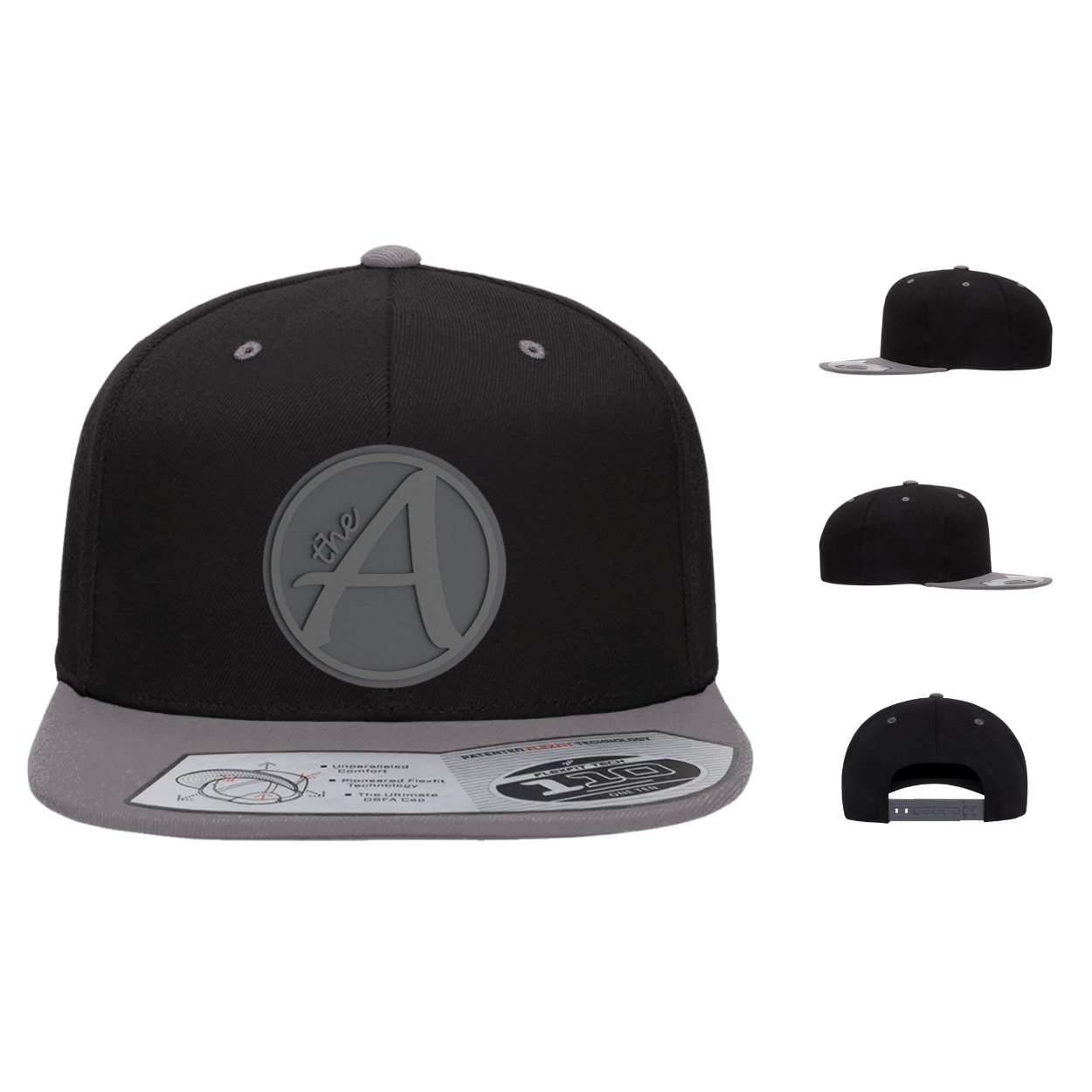 Flexfit 110 Two Tone - Flat Bill Hat - High Profile - Grey Wolf - Grey On Grey