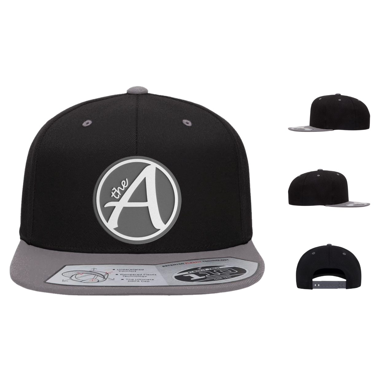 Flexfit 110 Two Tone - Flat Bill Hat - High Profile - Grey Wolf - White & Grey