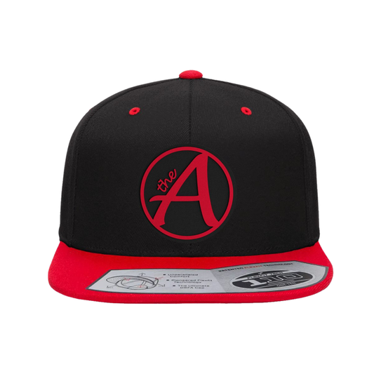 Flexfit 110 Two Tone - Flat Bill Hat - High Profile - Red & Black