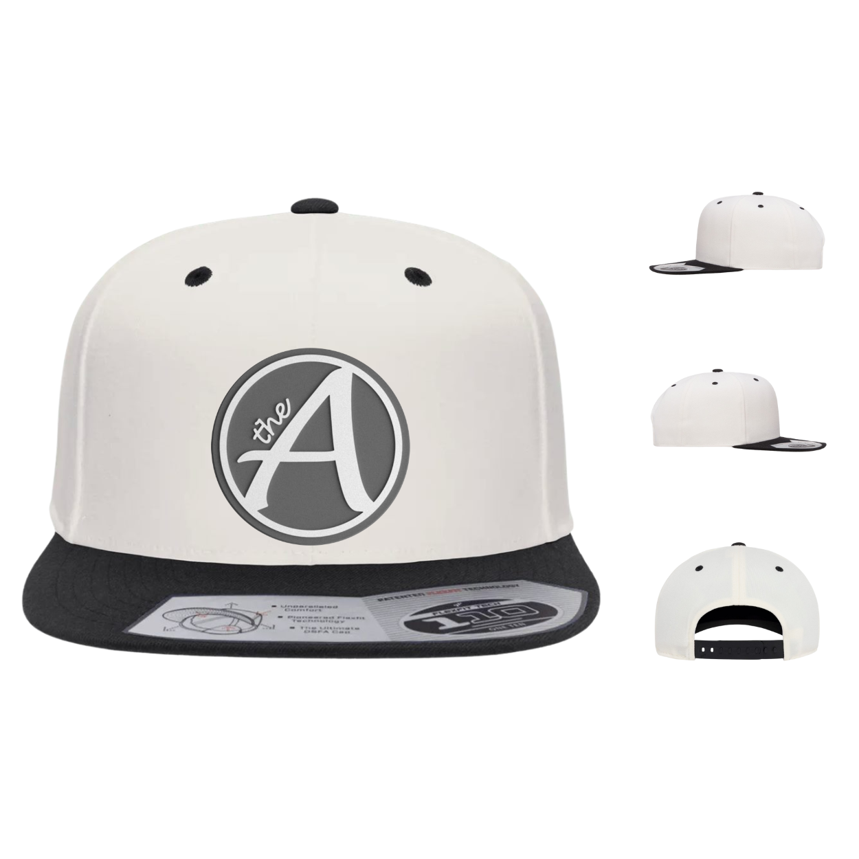 Flexfit 110 Two Tone - Flat Bill Hat - High Profile - Grey Wolf - White & Grey