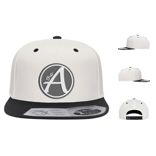 Flexfit 110 Two Tone - Flat Bill Hat - High Profile - Grey Wolf - White & Grey