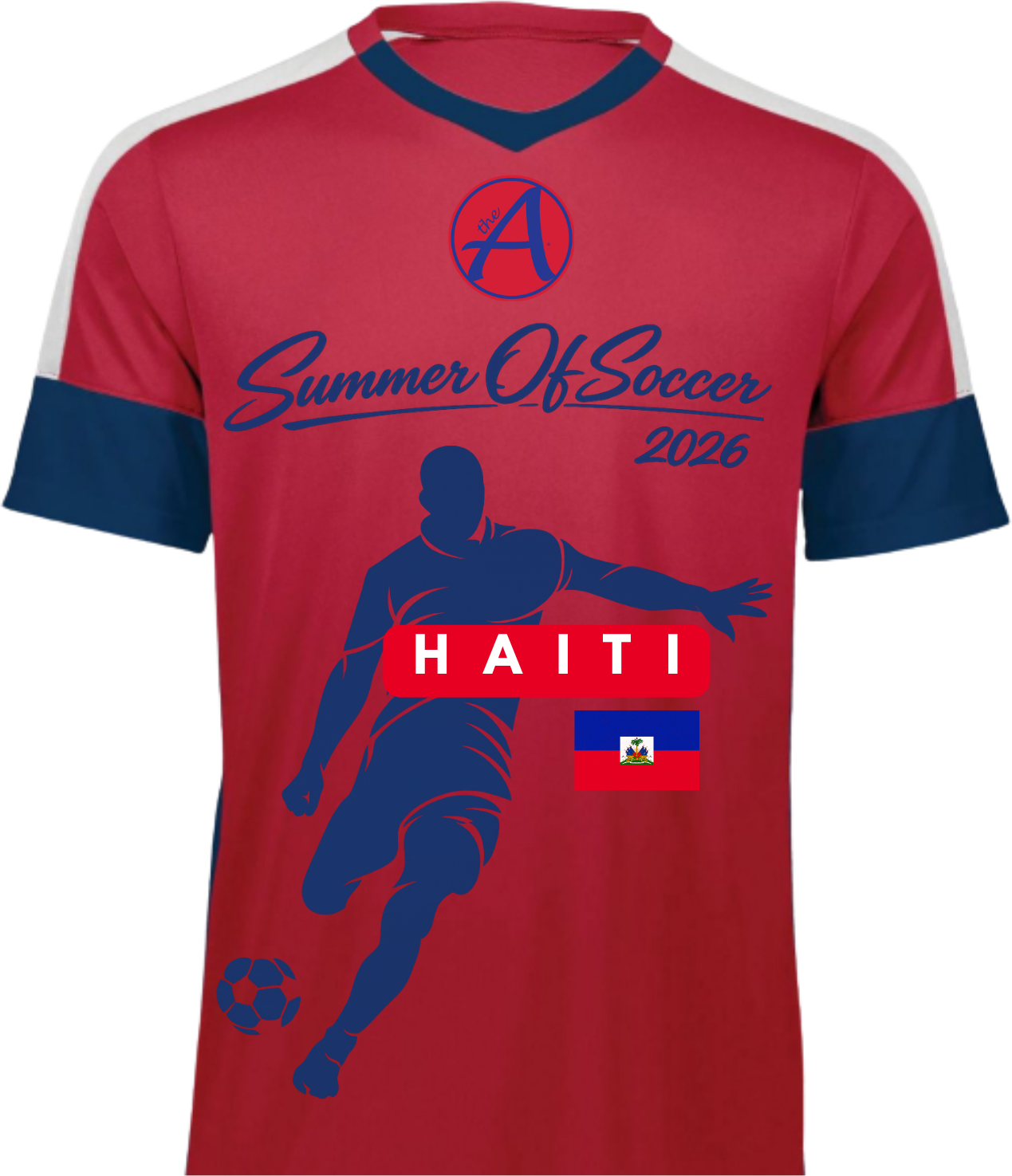 Red and Blue Men's Performance Jersey - HAITI