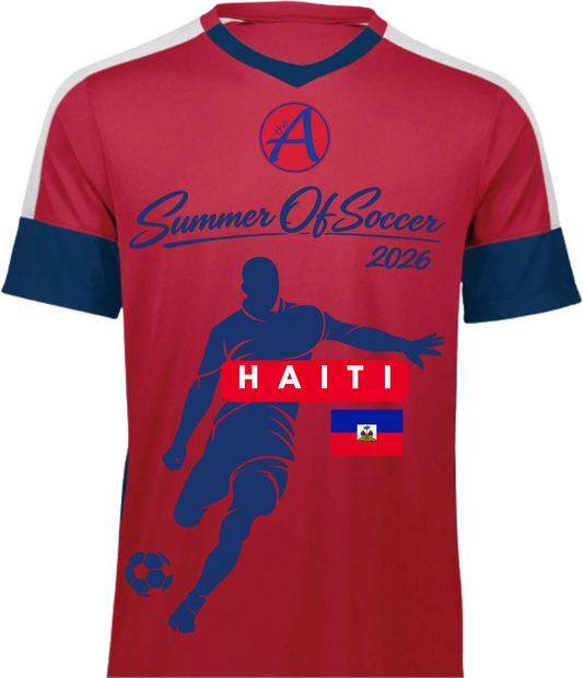 Red and Blue Men's Performance Jersey - HAITI