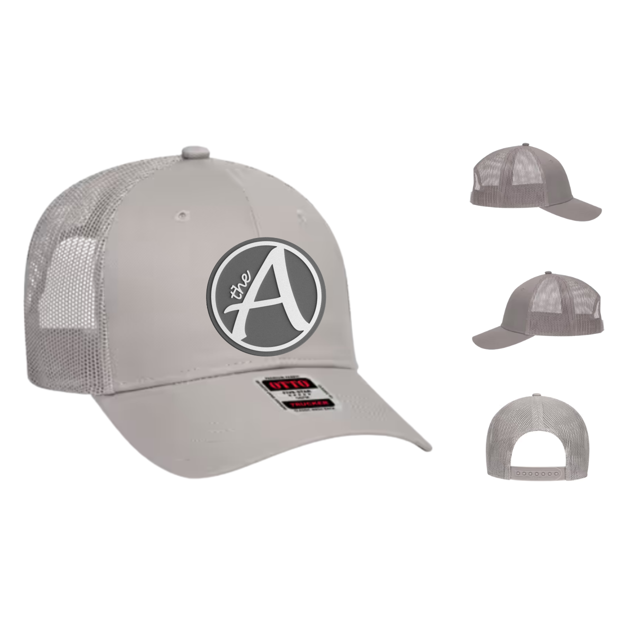 OTTO 83-473 Trucker Hat - Low Profile - Grey Wolf - White & Grey
