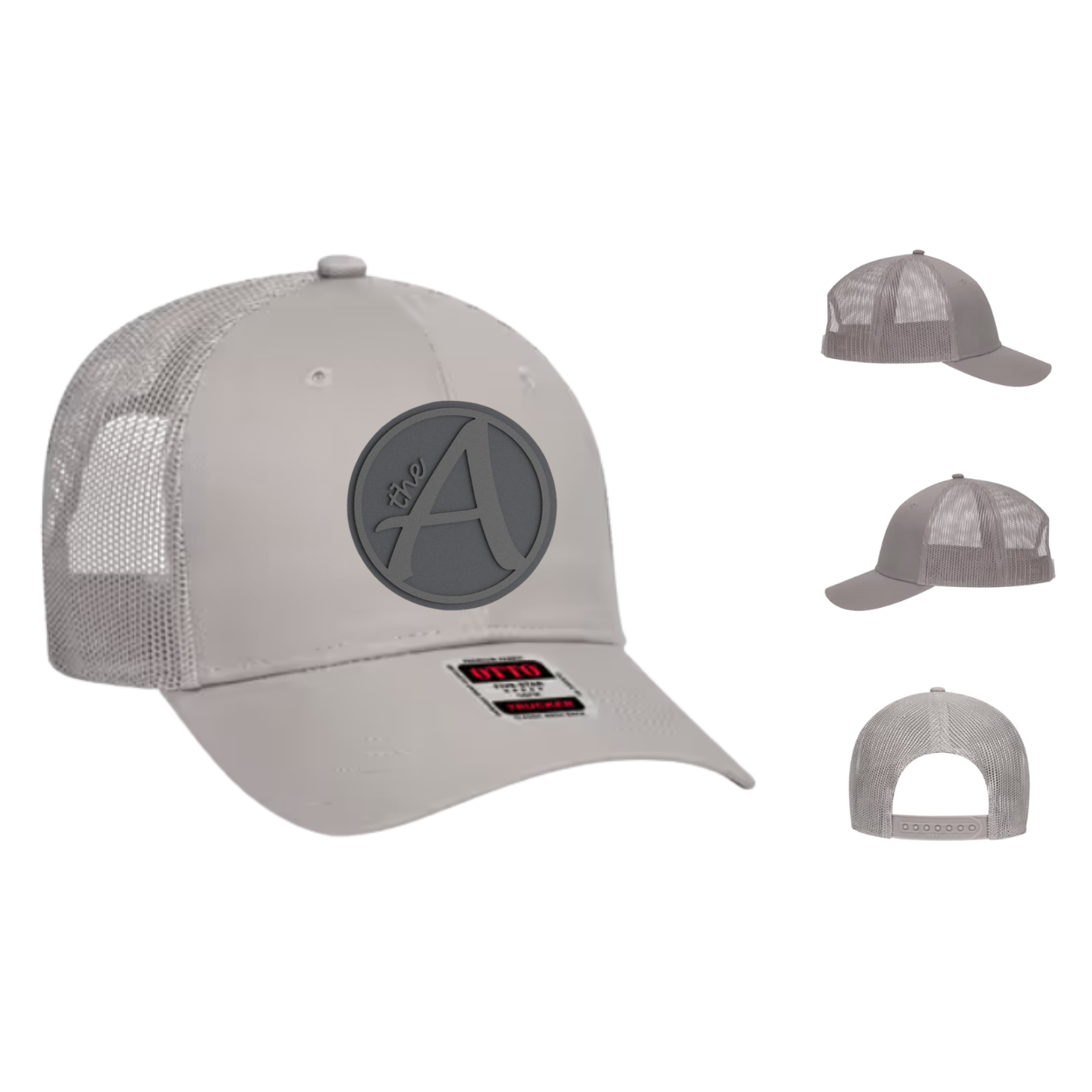 OTTO 83-473 Trucker Hat - Low Profile - Grey Wolf - Grey On Grey