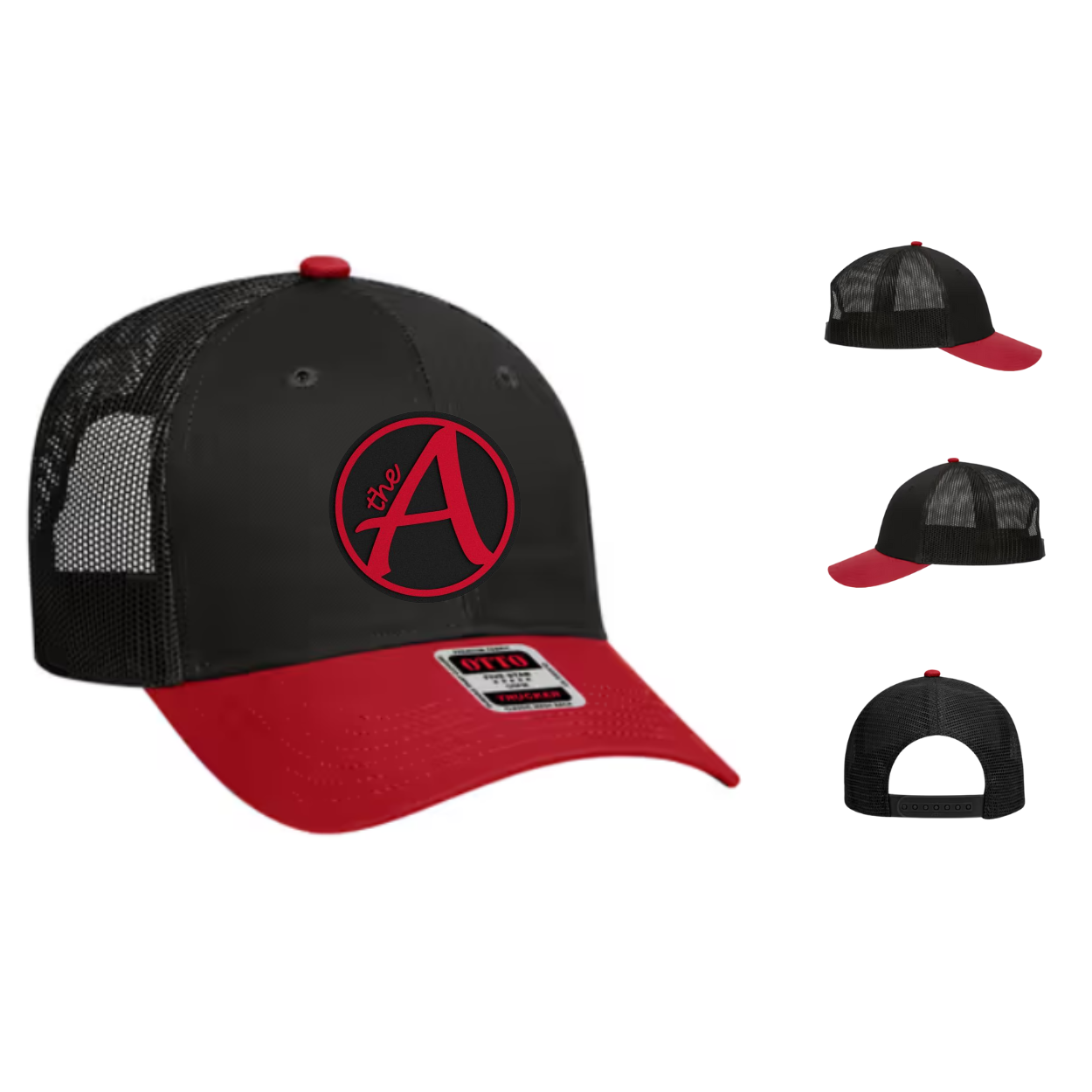 OTTO 83-473 Trucker Hat - Low Profile - Black & Red Collection