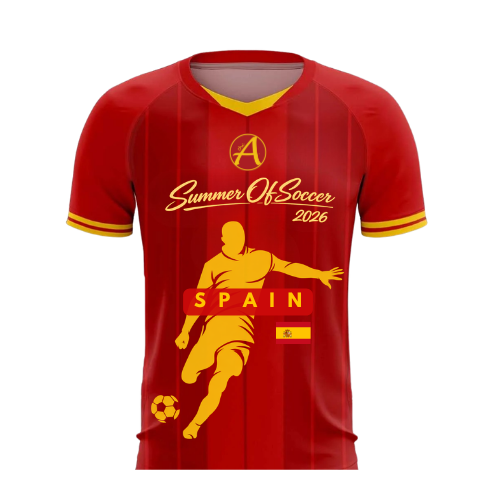 Custom Red Classic Striped Jersey - SPAIN