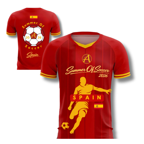 Custom Red Classic Striped Jersey - SPAIN