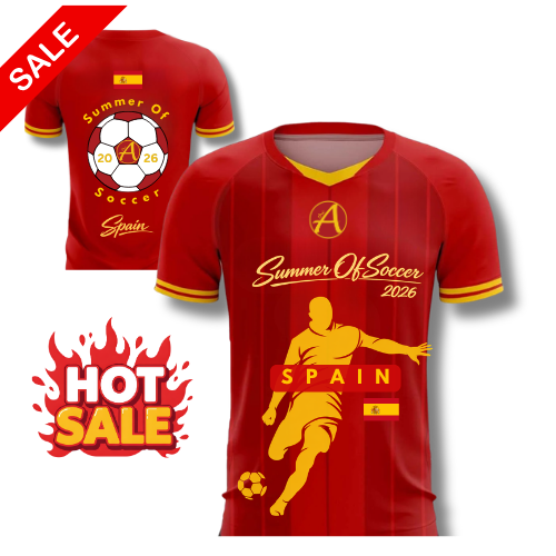 Custom Red Classic Striped Jersey - SPAIN