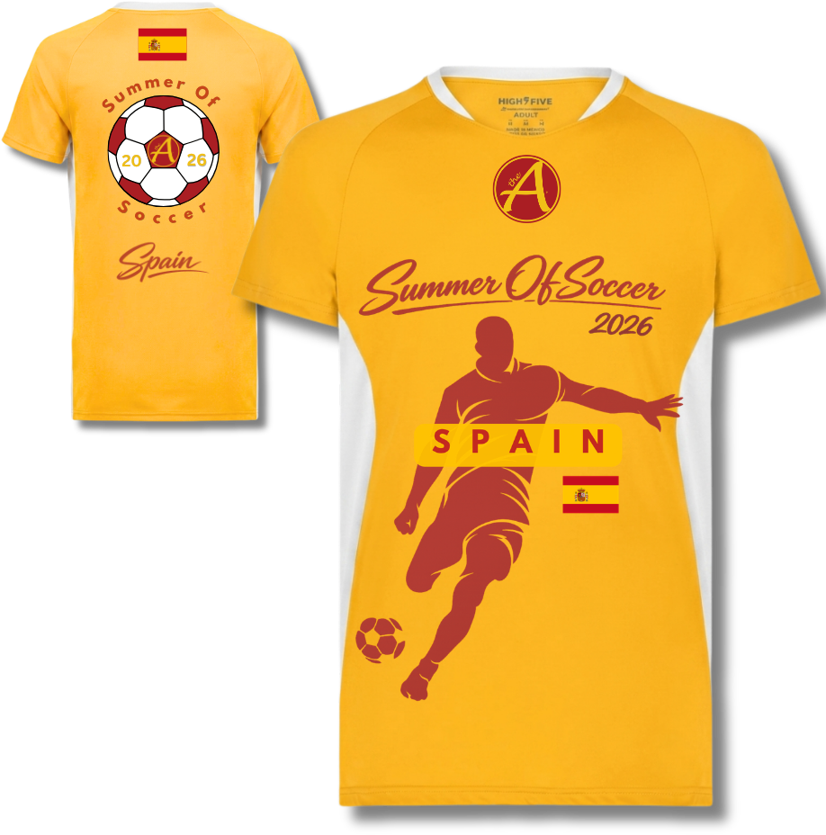 Gold and White Unisex Performance Jersey - SPAIN
