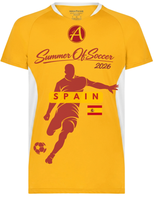 Gold and White Unisex Performance Jersey - SPAIN