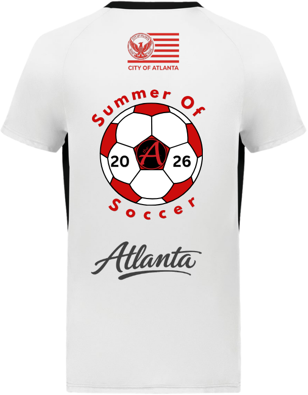 White and Black Unisex Performance Jersey - Red & Black Design - ATLANTA