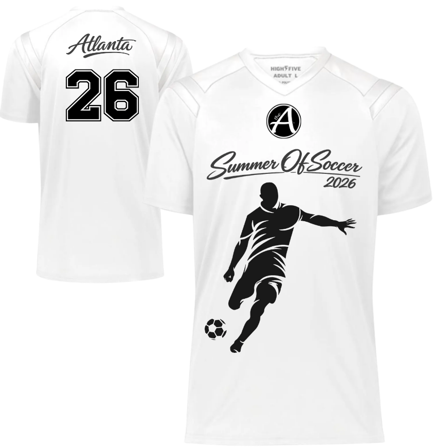 White Performance Men's Jersey - Black & White Design - ATLANTA