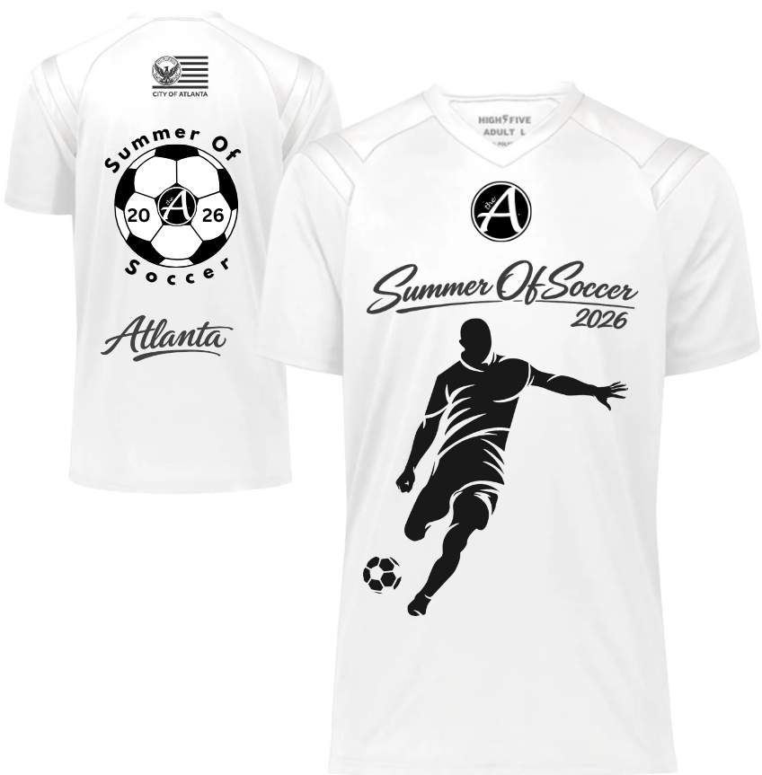White Performance Men's Jersey - Black & White Design - ATLANTA