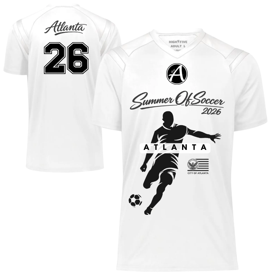 White Performance Men's Jersey - Black & White Design - ATLANTA