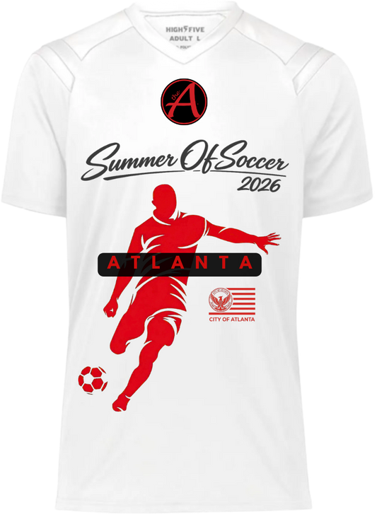 White Performance Men's Jersey - Red & Black Design - ATLANTA