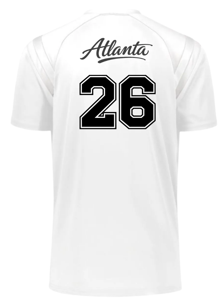White Performance Men's Jersey - Black & White Design - ATLANTA