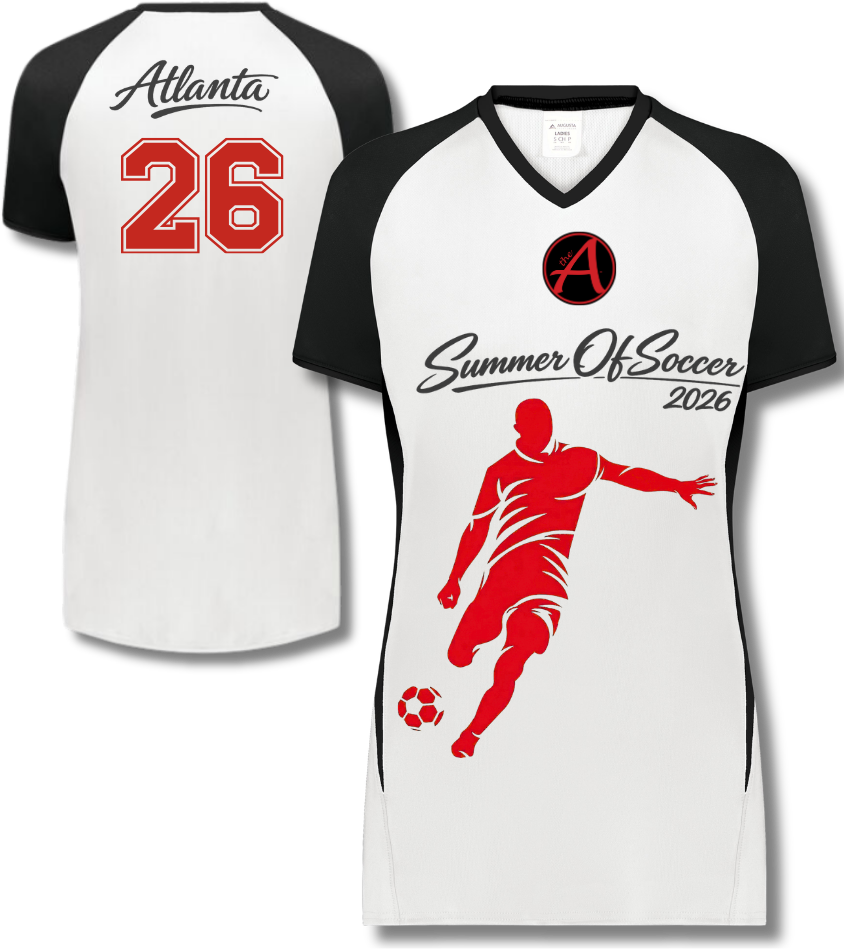 White and Black Women's Performance Jersey - Red & Black - ATLANTA