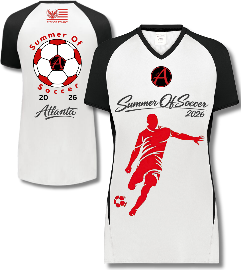 White and Black Women's Performance Jersey - Red & Black - ATLANTA