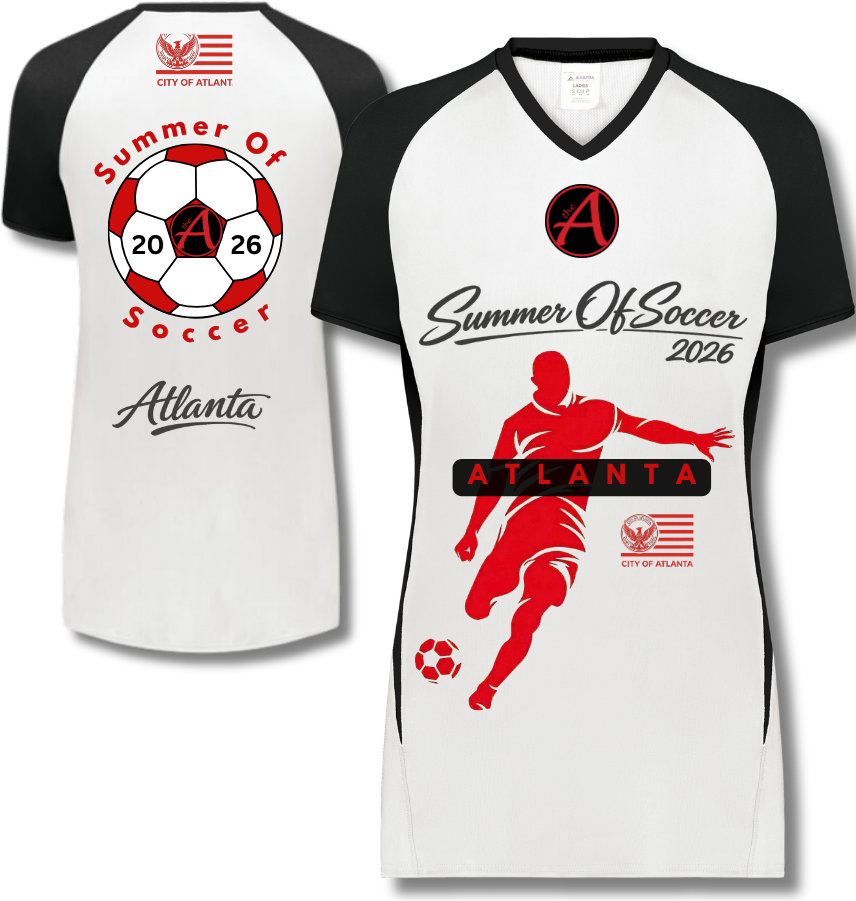 White and Black Women's Performance Jersey - Red & Black - ATLANTA