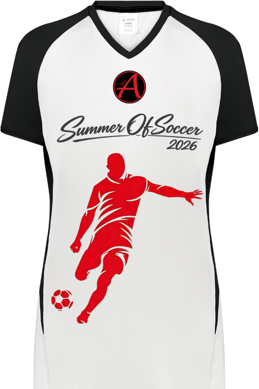 White and Black Women's Performance Jersey - Red & Black - ATLANTA
