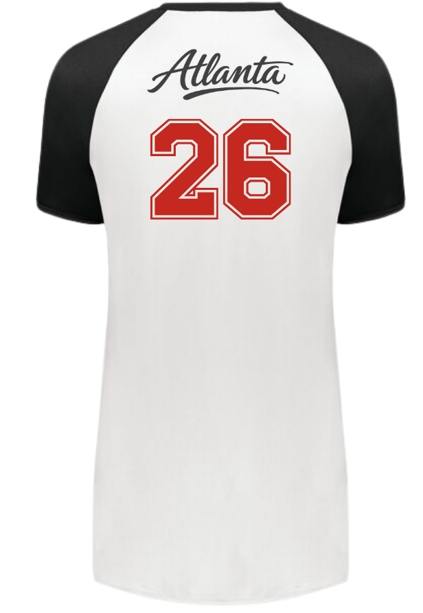 White and Black Women's Performance Jersey - Red & Black - ATLANTA