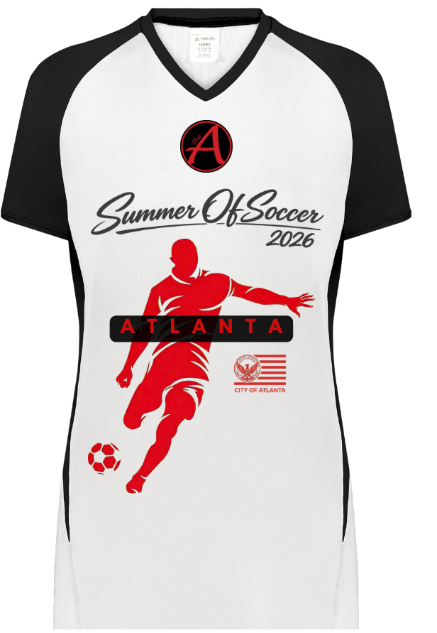 White and Black Women's Performance Jersey - Red & Black - ATLANTA