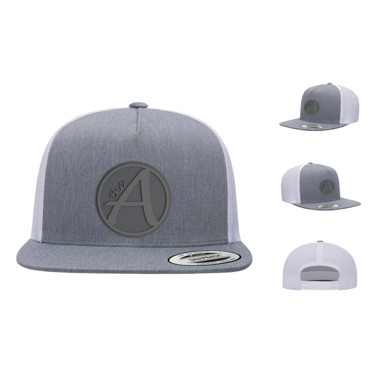 Yupoong 6006 - Flat Bill Hat - High Profile - Grey Wolf - Grey on Grey