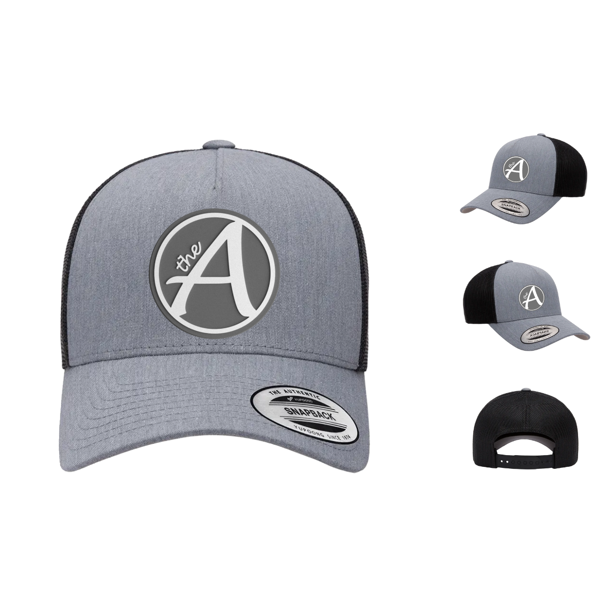 Yupoong 6506 - Five Panel Trucker - Mid Profile - Grey Wolf - White & Grey