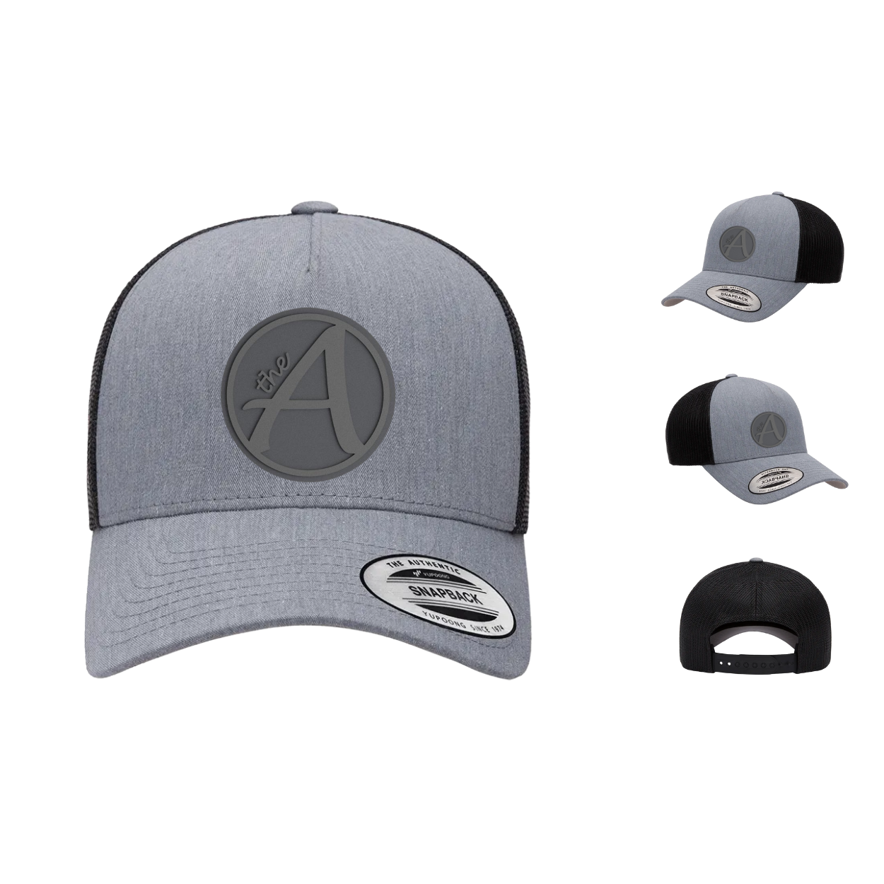 Yupoong 6506 - Five Panel Trucker - Mid Profile - Grey Wolf - Grey On Grey