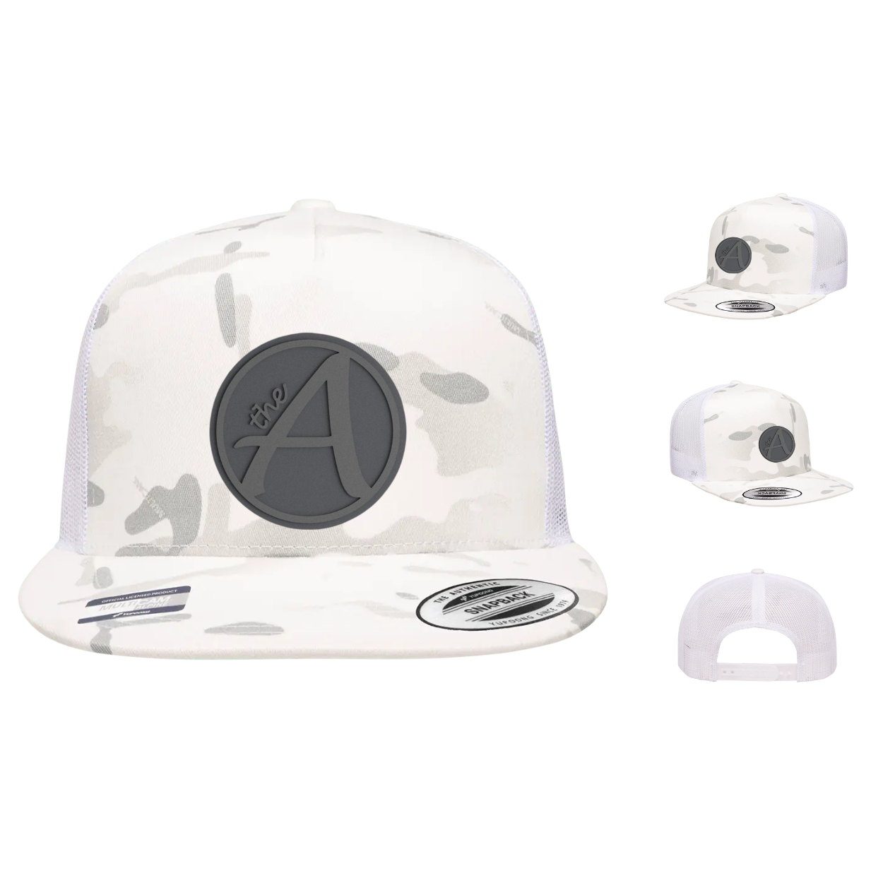 Yupoong 6006 - Flat Bill Hat - High Profile - Grey Wolf - Grey on Grey