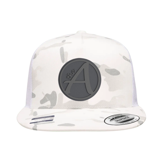 Yupoong 6006 - Flat Bill Hat - High Profile - Grey Wolf - Grey on Grey