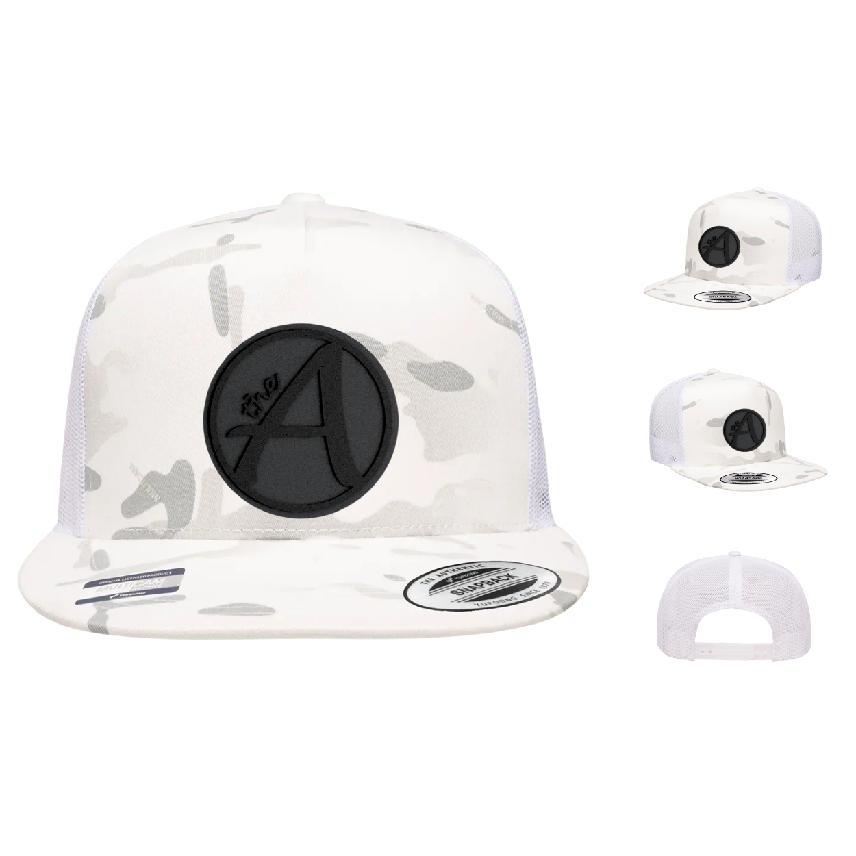 Yupoong 6006 - Flat Bill Hat - High Profile - Black Series