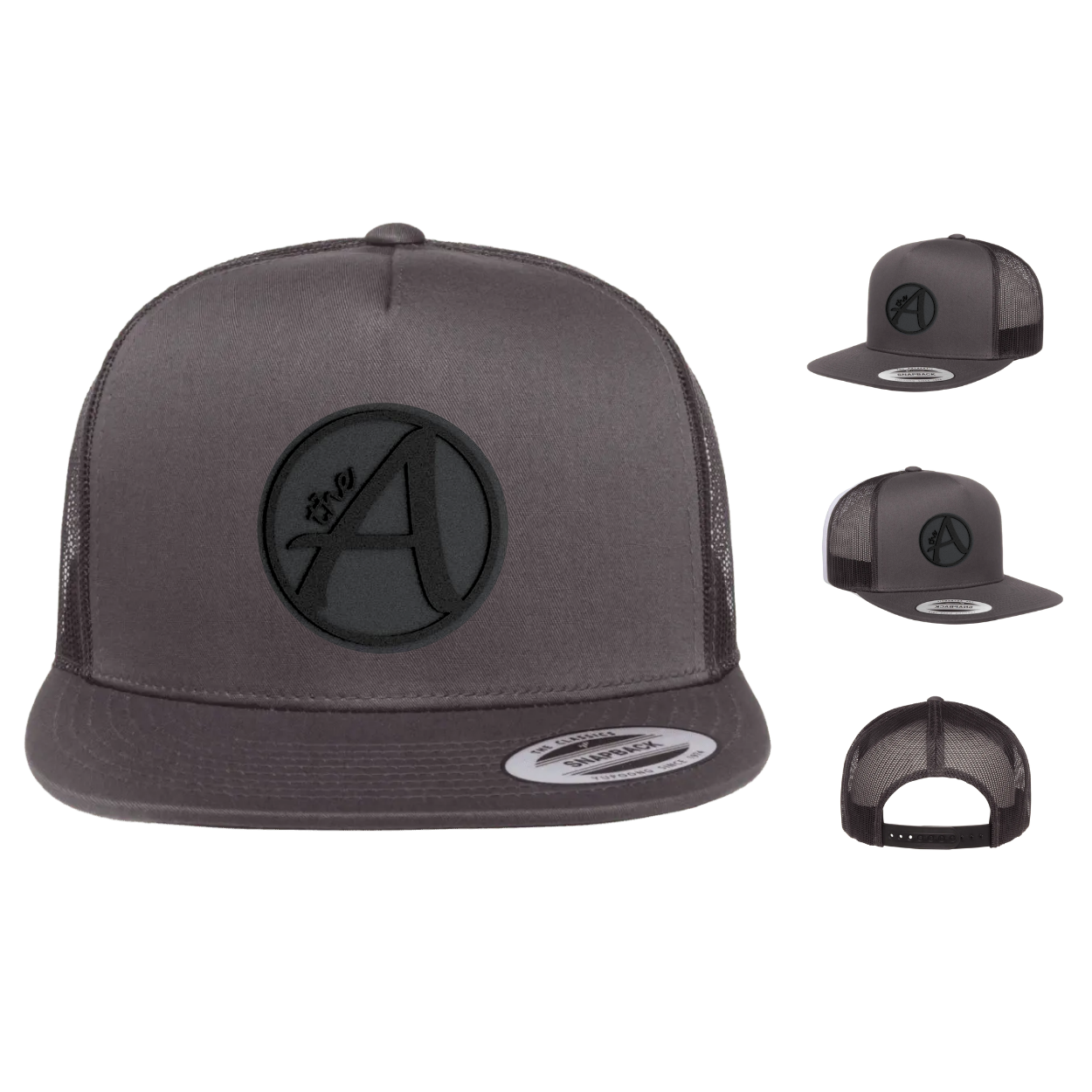 Yupoong 6006 - Flat Bill Hat - High Profile - Black Series