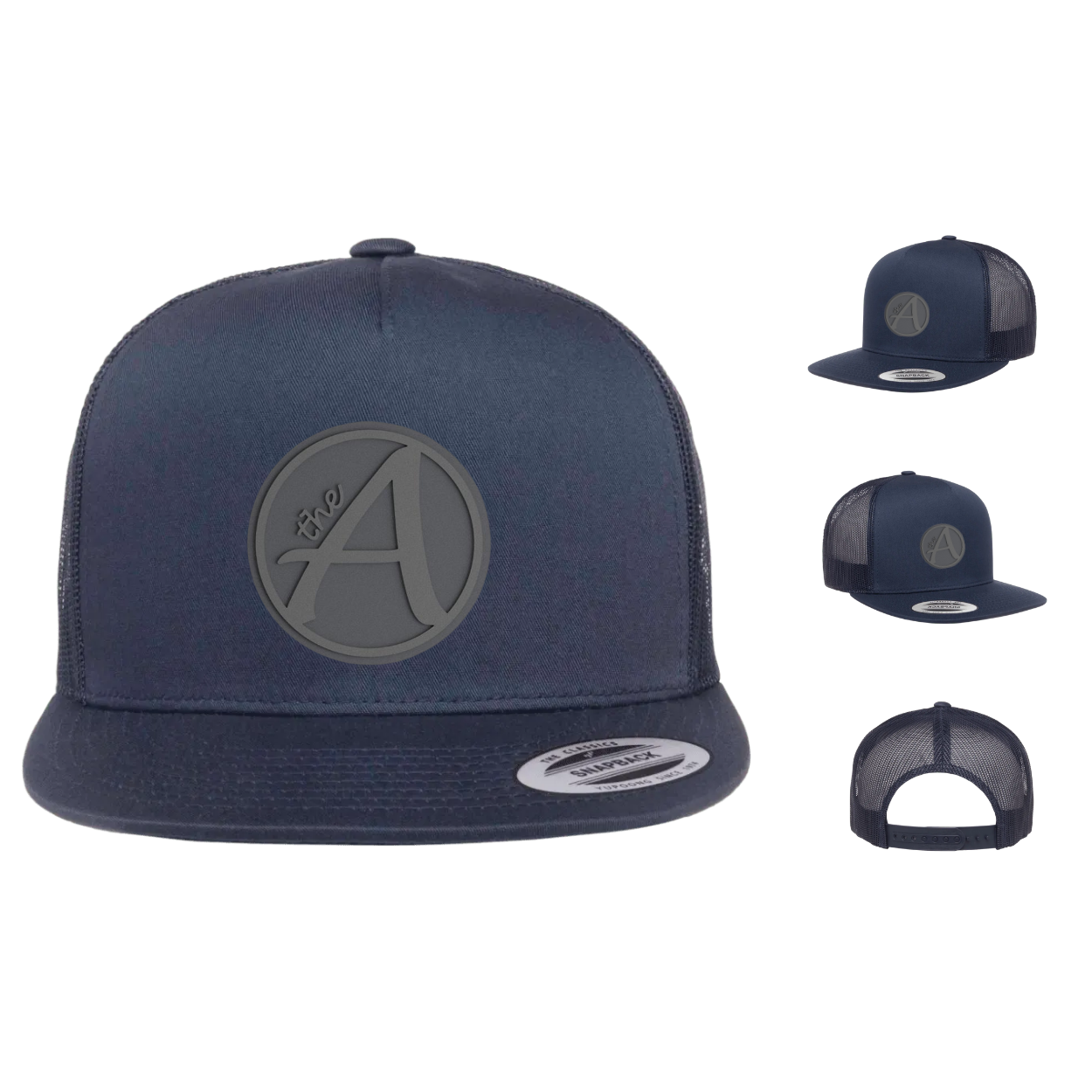 Yupoong 6006 - Flat Bill Hat - High Profile - Grey Wolf - Grey on Grey