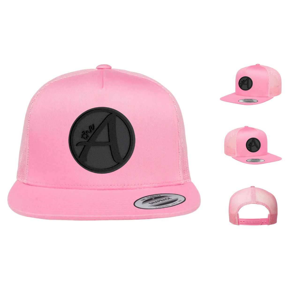 Yupoong 6006 - Flat Bill Hat - High Profile - Black Series