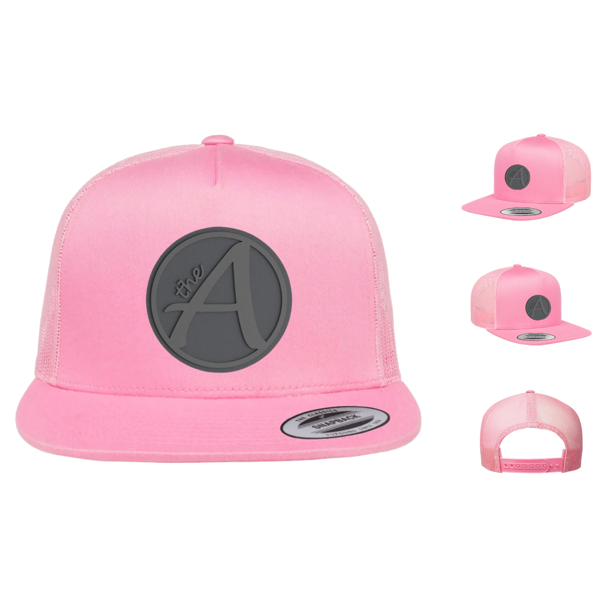 Yupoong 6006 - Flat Bill Hat - High Profile - Grey Wolf - Grey on Grey