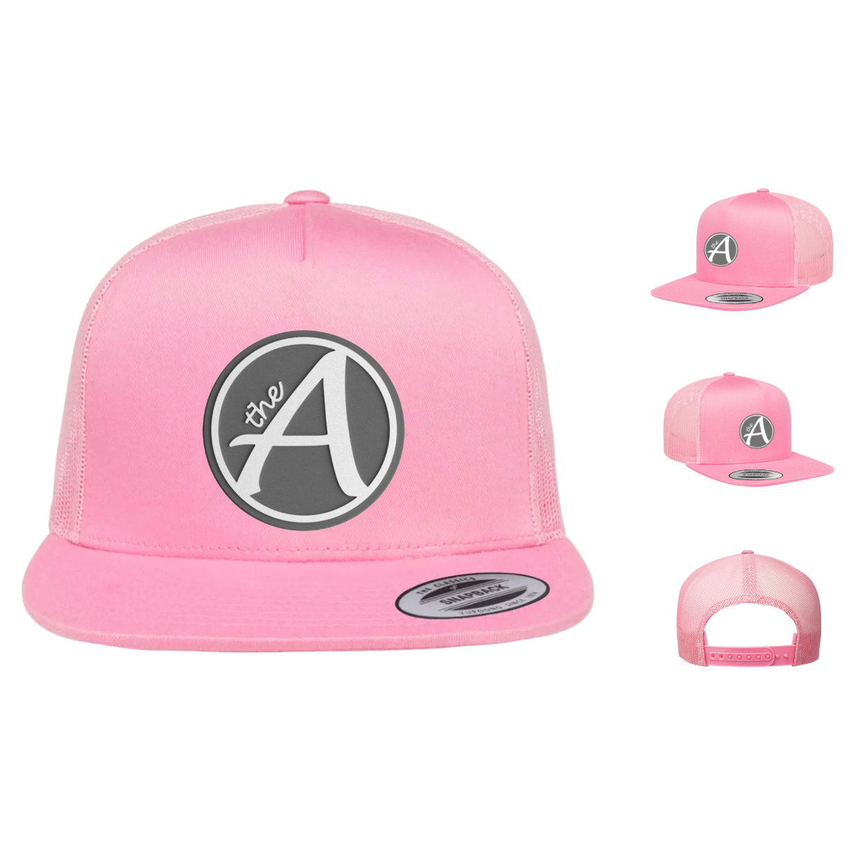 Yupoong 6006 - Flat Bill Hat - High Profile - Grey Wolf - White & Grey