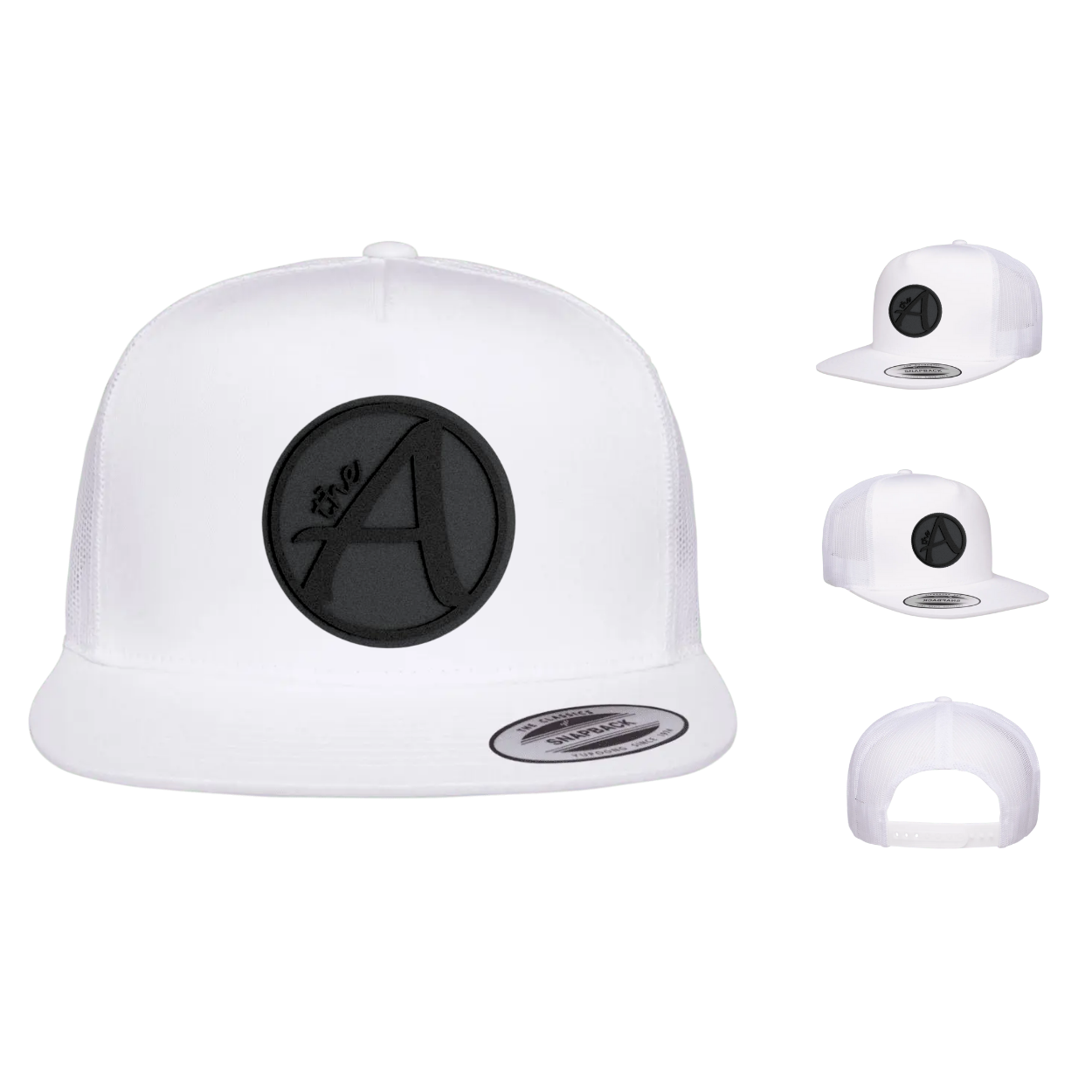Yupoong 6006 - Flat Bill Hat - High Profile - Black Series